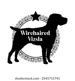 Wirehaired Vizsla dog silhouette, dog, dog breeds,  vector, silhouette, logo design, animal, illustration, icon, sign, black, pet