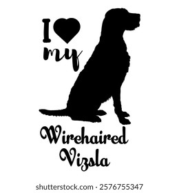  Wirehaired Vizsla dog silhouette, dog, dog breeds, logo, vector, silhouette, i love my dog, animal, illustration, icon, sign, design, black, symbol, pet, love