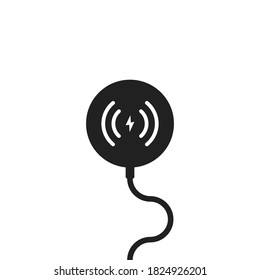 Wirelass charger illustration. Battery charge icon isolated mockup in vector flat style.