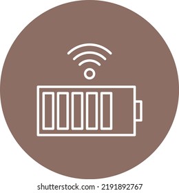 Wireles Battery line circle icon vector image. Can also be used for web apps, mobile apps and print media.