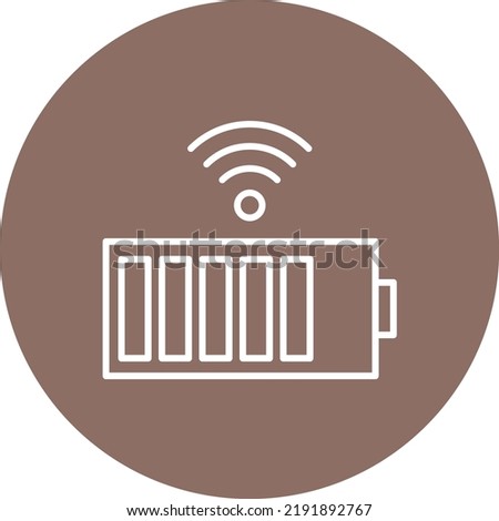Wireles Battery line circle icon vector image. Can also be used for web apps, mobile apps and print media.