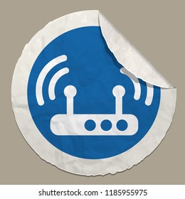 wireless access point realistic paper sticker with curved edge