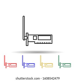 wireless adapter multi color style icon. Simple thin line, outline vector of computer parts icons for ui and ux, website or mobile application