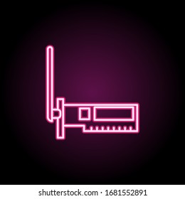 Neonsymbol des Wireless-Adapters. Einfache dünne Linie, Vektorillustration von Computerteilsymbolen für i und ux, Website oder mobile Anwendungen
