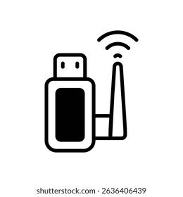 Icono de Vector de adaptador inalámbrico ilustración de stock