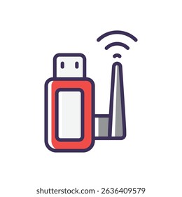 Wireless adapter vector icon stock illustration
