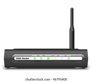 Wireless ADSL Router Icon. Vector Illustration