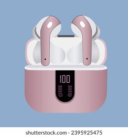 Wireless, Air Pods Symbol modern einzeln auf buntem Hintergrund, Vektorgrafik.