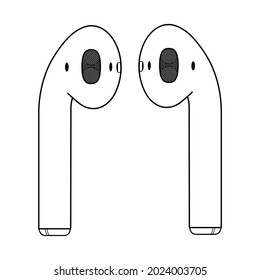 Wireless AirPods 2 headphone icon modern simple vector symbol.