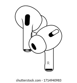 Wireless AirPods Pro headphone symbol modern simple vector icon
