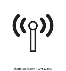 Wireless antenna icon black. Vector symbol