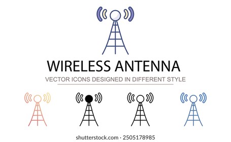 Wireless Antenna icon design with white background stock illustration