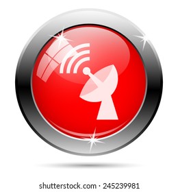 Wireless antenna icon. Internet button on white background. 