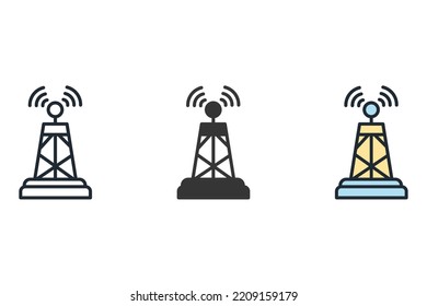 wireless antenna icons  symbol vector elements for infographic web