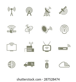 Wireless and antenna icons, Vector sign symbol