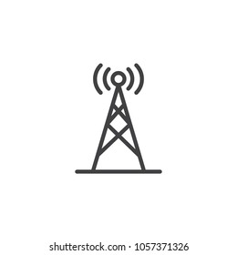Wireless Antenna outline icon. linear style sign for mobile concept and web design. Raster transmitter simple line vector icon. Symbol, logo illustration. Pixel perfect vector graphics