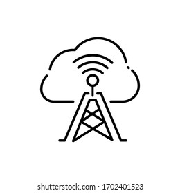 Wireless antenna thin line icon