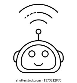 Wireless assistant icon. Outline wireless assistant vector icon for web design isolated on white background