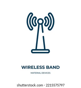 Wireless band icon. Linear vector illustration from material devices collection. Outline wireless band icon vector. Thin line symbol for use on web and mobile apps, logo, print media.