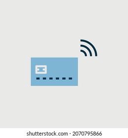 wireless bank card vector icon bank security and technology