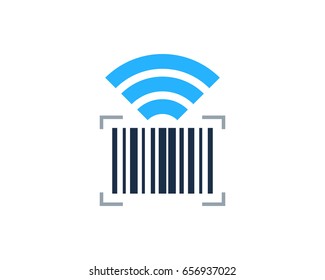 Wireless Barcode Icon Logo Design Element