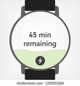 Wireless Battery Charging on SmartWatch. Charging screen template