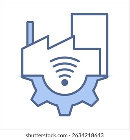 Ilustración vectorial de icono azul inalámbrico