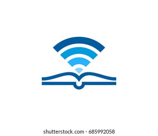 Wireless Book Icon Logo Design Element