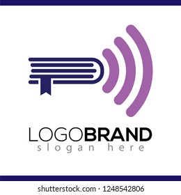 wireless book library logo icon vector