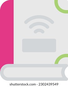 wireless book Vector illustration on a transparent background.Premium quality symbols. Line Color vector icon for concept and graphic design.