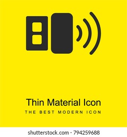 Wireless bright yellow material minimal icon or logo design