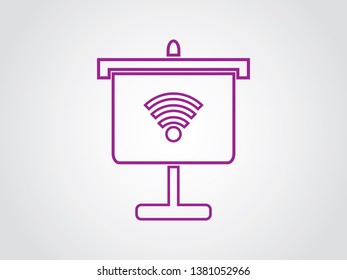 Wireless Broadband Internet Connection Presentations Icon Outline