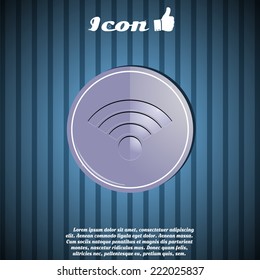 Wireless button on the background. Made in vector