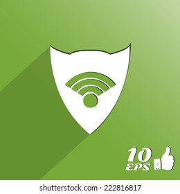 Wireless button on the background. Made in vector