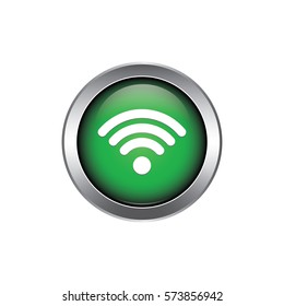 Wireless button vector design isolated on white background .