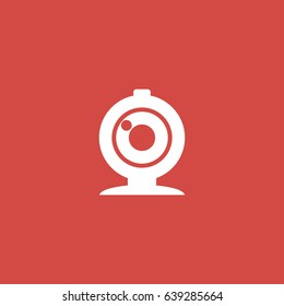 wireless camera icon. sign design. red background