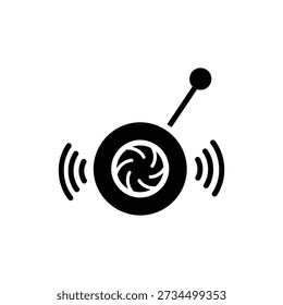 Wireless Camera or Signal Transmission Icon with Antenna