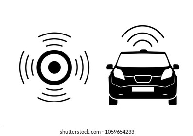 Wireless car charging station symbol. Electric car charging icon isolated. Electric Vehicle electric car charging point icon vector. Renewable eco technologies. Vector illustration