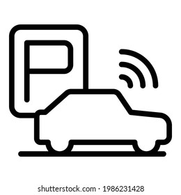 Wireless car icon. Outline Wireless car vector icon for web design isolated on white background