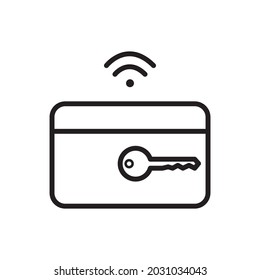 Wireless Card Outline Icon Vector Illustration