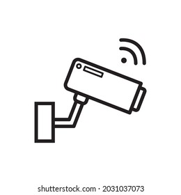 Wireless CCTV Outline Icon Vector Illustration