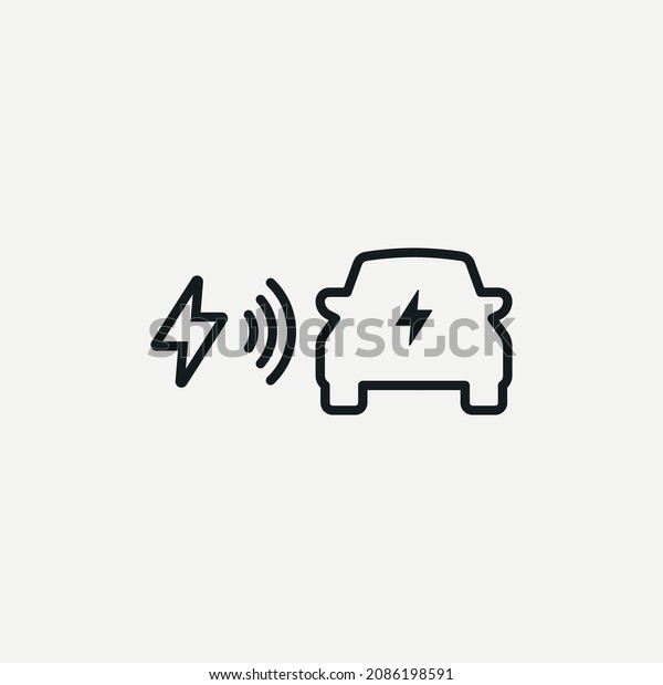 Wireless Charge\
Electric Car vector sign\
icon