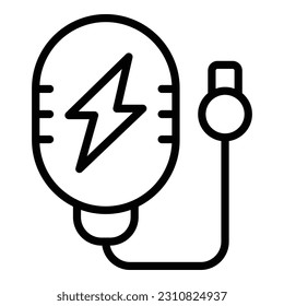 Wireless charge icon outline vector. Electric charger. Power electric