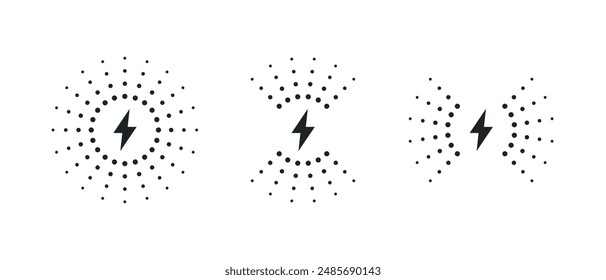 Cargador inalámbrico. Iconos de carga inalámbrica. Recargo del teléfono con signos simples. Ilustración vectorial