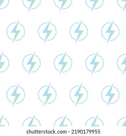 Wireless Charger Icon. Energy Lightning Power Recharge Symbol. Vector Seamless Pattern