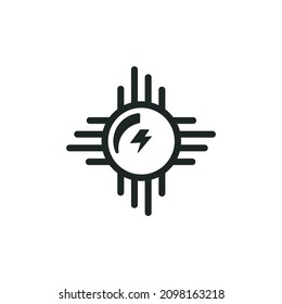 Wireless charger icon isolated of flat style design on white background