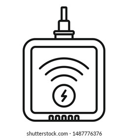 Wireless charger icon. Outline wireless charger vector icon for web design isolated on white background