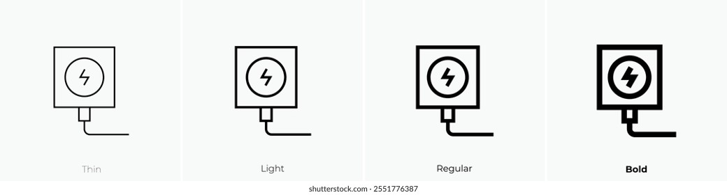 wireless charger icon. Thin, Light Regular And Bold style design isolated on white background