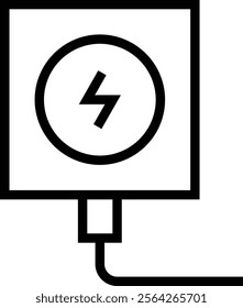 wireless charger icon. Thin linear style design isolated on white background