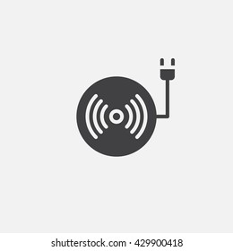 Wireless Charger Icon Vector, Solid Logo Illustration, Pictogram Isolated On White